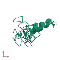 PDB entry 2l9a coloured by chain, ensemble of 10 models, front view.