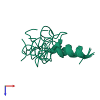 PDB entry 2l9a coloured by chain, ensemble of 10 models, top view.