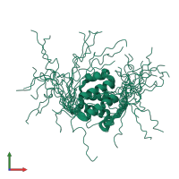 PDB entry 2l9m coloured by chain, ensemble of 20 models, front view.