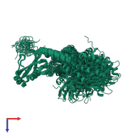 PDB entry 2l9n coloured by chain, ensemble of 20 models, top view.