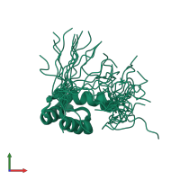 PDB entry 2l9r coloured by chain, ensemble of 20 models, front view.