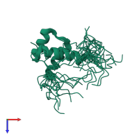 PDB entry 2l9r coloured by chain, ensemble of 20 models, top view.