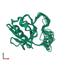 PDB entry 2la8 coloured by chain, ensemble of 20 models, front view.
