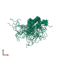 PDB entry 2lai coloured by chain, ensemble of 20 models, front view.