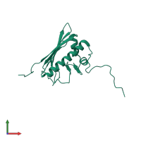 Activator of Hsp90 ATPase homologue 1-like C-terminal domain-containing protein in PDB entry 2lak, assembly 1, front view.