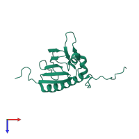 Activator of Hsp90 ATPase homologue 1-like C-terminal domain-containing protein in PDB entry 2lak, assembly 1, top view.