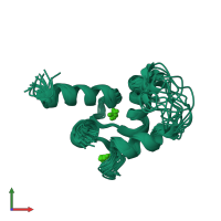 PDB entry 2lap coloured by chain, ensemble of 15 models, front view.