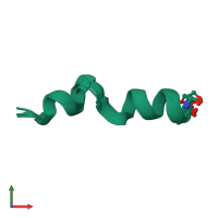 PDB entry 2lcn coloured by chain, ensemble of 10 models, front view.