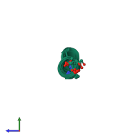 PDB entry 2lcn coloured by chain, ensemble of 10 models, side view.