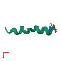 PDB entry 2lcn coloured by chain, ensemble of 10 models, top view.