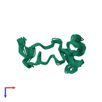 PDB entry 2lcy coloured by chain, ensemble of 20 models, top view.