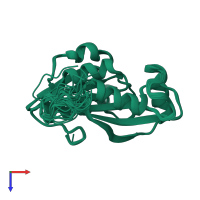 PDB entry 2ld4 coloured by chain, ensemble of 30 models, top view.
