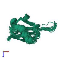 PDB entry 2ld9 coloured by chain, ensemble of 20 models, top view.