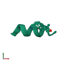 PDB entry 2ldd coloured by chain, ensemble of 10 models, front view.