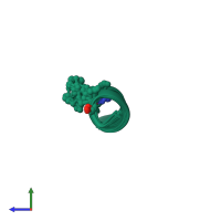 PDB entry 2ldd coloured by chain, ensemble of 10 models, side view.