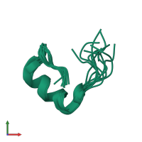 PDB entry 2ldf coloured by chain, ensemble of 10 models, front view.