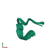 PDB entry 2ler coloured by chain, ensemble of 20 models, front view.