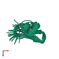 PDB entry 2let coloured by chain, ensemble of 20 models, top view.