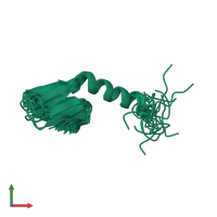 PDB entry 2leu coloured by chain, ensemble of 18 models, front view.