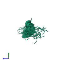 PDB entry 2leu coloured by chain, ensemble of 18 models, side view.