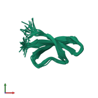 PDB entry 2ley coloured by chain, ensemble of 20 models, front view.