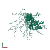 PDB entry 2lf3 coloured by chain, ensemble of 20 models, front view.