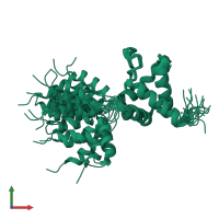 PDB entry 2lf6 coloured by chain, ensemble of 20 models, front view.