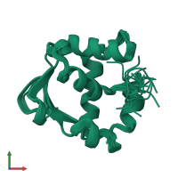 PDB entry 2lf7 coloured by chain, ensemble of 20 models, front view.