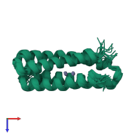 PDB entry 2lfd coloured by chain, ensemble of 20 models, top view.