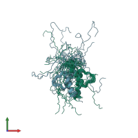 PDB entry 2lfh coloured by chain, ensemble of 20 models, front view.