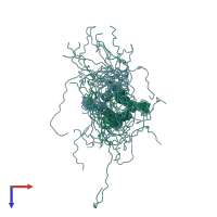 PDB entry 2lfh coloured by chain, ensemble of 20 models, top view.