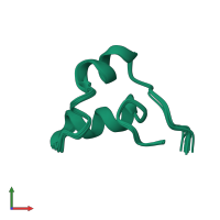 PDB entry 2lg4 coloured by chain, ensemble of 20 models, front view.