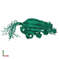 PDB entry 2lge coloured by chain, ensemble of 20 models, front view.