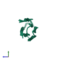 PDB entry 2lgn coloured by chain, ensemble of 20 models, side view.