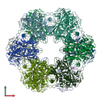 PDB entry 2lgs coloured by chain, front view.