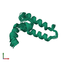 PDB entry 2lgw coloured by chain, ensemble of 15 models, front view.