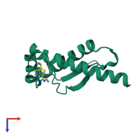 PDB entry 2lh8 coloured by chain, top view.