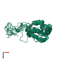 PDB 2lhj coloured by chain and viewed from the top.