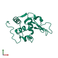 Lysozyme C in PDB entry 2lhm, assembly 1, front view.