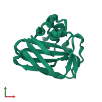 PDB entry 2lhs coloured by chain, ensemble of 20 models, front view.