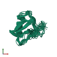 PDB entry 2li7 coloured by chain, ensemble of 20 models, front view.