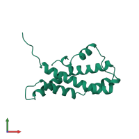 PDB entry 2lis coloured by chain, front view.