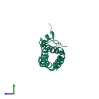 PDB entry 2lis coloured by chain, side view.