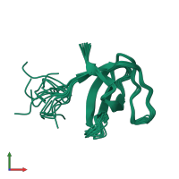 PDB entry 2lj1 coloured by chain, ensemble of 15 models, front view.