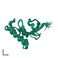 PDB entry 2lj4 coloured by chain, ensemble of 20 models, front view.