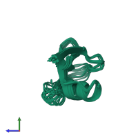 PDB entry 2lj7 coloured by chain, ensemble of 20 models, side view.