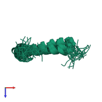 PDB entry 2ljt coloured by chain, ensemble of 20 models, top view.