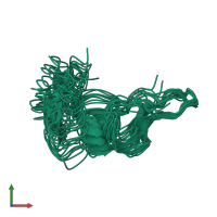 PDB entry 2ljv coloured by chain, ensemble of 20 models, front view.