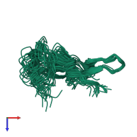 PDB entry 2ljv coloured by chain, ensemble of 20 models, top view.