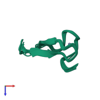 PDB entry 2lk0 coloured by chain, ensemble of 20 models, top view.